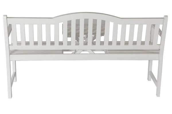 VILLANA Gartenbank, Weiß, Akazienholz, 152 X 59 X 86 Cm, 2-3 Personen, Klapptisch-Funktion 10 VILLANA Gartenbank, Weiß, Akazienholz, 152 X 59 X 86 Cm, 2-3 Personen, Klapptisch-Funktion – Bild 8