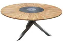 OUTFLEXX Sitzgruppe, Silber, Edelstahl/FSC-Teak, Ø 170 Cm, 6 Freischwinger, Inkl. Drehbarer Granitplatte + Eiskühler -Gartenmoebel Verkaufs-Shop 3 16571.jpg