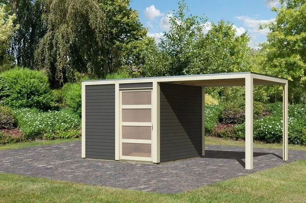 KARIBU Gartenhaus Qubic, Fichtenholz 19 Mm, Flachdach 5 KARIBU Gartenhaus Qubic, Fichtenholz 19 Mm, Flachdach – Bild 3