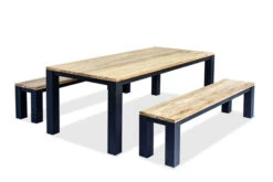 OUTFLEXX Oxford Esstischgarnitur, Dark Grey/natur, Alu/recycled FSC-Teak, Esstisch 220x100cm, 2x Bank 190x40cm 12 OUTFLEXX Oxford Esstischgarnitur, Dark Grey/natur, Alu/recycled FSC-Teak, Esstisch 220x100cm, 2x Bank 190x40cm -Gartenmoebel Verkaufs-Shop 3 20613.jpg