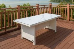 OUTFLEXX Dining Set, Weiß, Polyrattan, Tisch 200x95cm, Spraystone, 6mm, 6 Sessel -Gartenmoebel Verkaufs-Shop 3 20670.jpg