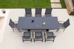 HARTMAN Sondermodell Xanadu / Alice Esstischgarnitur, Xerix/schwarz, Alu/Glaskeramik, 4x4 Textilen, 2 Stapelsessel, 6 Multipos, 220/280x100cm 18 HARTMAN Sondermodell Xanadu / Alice Esstischgarnitur, Xerix/schwarz, Alu/Glaskeramik, 4x4 Textilen, 2 Stapelsessel, 6 Multipos, 220/280x100cm -Gartenmoebel Verkaufs-Shop 3 21109.jpg