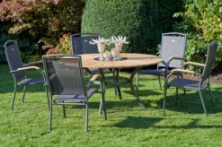 HARTMAN Provence / Raffaelo Sitzgruppe, Xerix/anthrazit, Alu/Teakholz, 5 Stapelsessel, Ø150cm, Inkl. Eiskühler 10 HARTMAN Provence / Raffaelo Sitzgruppe, Xerix/anthrazit, Alu/Teakholz, 5 Stapelsessel, Ø150cm, Inkl. Eiskühler -Gartenmoebel Verkaufs-Shop 3 21188.jpg