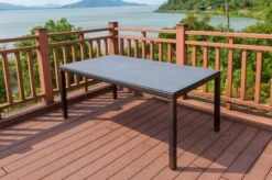 OUTFLEXX Dining Set, Braun Marmoriert, Polyrattan, Tisch 180x100cm, Spraystone, 6mm, 6 Sessel -Gartenmoebel Verkaufs-Shop 3 21232.jpg