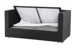 OUTFLEXX 2-Sitzer Sofa, Schwarz, Polyrattan 152x85x70cm, Inkl. Polster Und Wasserfeste Kissenbox 9 OUTFLEXX 2-Sitzer Sofa, Schwarz, Polyrattan 152x85x70cm, Inkl. Polster Und Wasserfeste Kissenbox -Gartenmoebel Verkaufs-Shop 3 2392 2 BOX.jpg