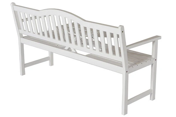 VILLANA Gartenbank, Weiß, Akazienholz, 152 X 59 X 86 Cm, 2-3 Personen, Klapptisch-Funktion 11 VILLANA Gartenbank, Weiß, Akazienholz, 152 X 59 X 86 Cm, 2-3 Personen, Klapptisch-Funktion – Bild 9