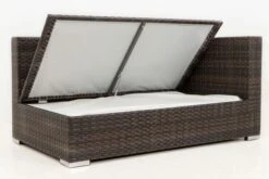 OUTFLEXX 2-Sitzer Ecksofa, Braun Marmoriert, Polyrattan, 145 X 85 X 70 Cm, Wasserfeste Kissenbox, Armlehne Li. -Gartenmoebel Verkaufs-Shop 4 15734 3 BOX.jpg