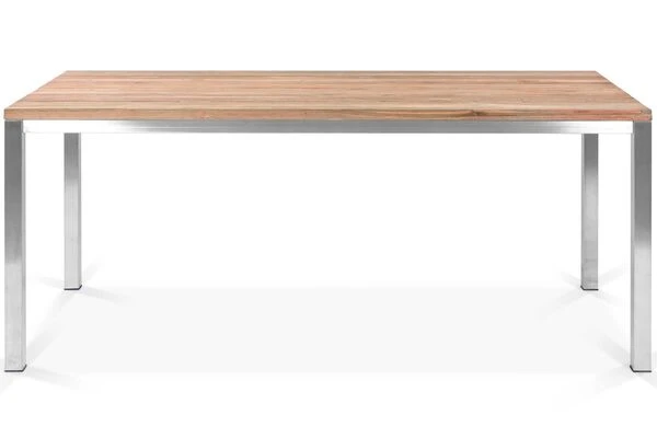 OUTFLEXX Esstischgarnitur, Edelstahl / FSC-Teak, Tisch 180 X 90 Cm, 6 Multipositionssessel, Silber 6 OUTFLEXX Esstischgarnitur, Edelstahl / FSC-Teak, Tisch 180 X 90 Cm, 6 Multipositionssessel, Silber – Bild 4