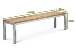 OUTFLEXX Gartenbank, Edelstahl/recyceltes FSC®-Teak, 180x40x45cm, Rustikal Gebürstet 12 OUTFLEXX Gartenbank, Edelstahl/recyceltes FSC®-Teak, 180x40x45cm, Rustikal Gebürstet -Gartenmoebel Verkaufs-Shop 4 18317.jpg