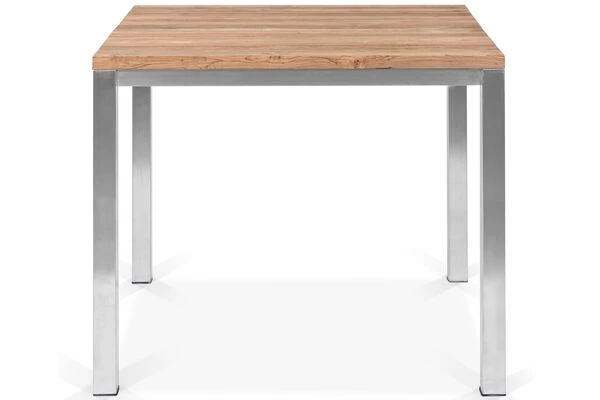 STERN Cardiff Esstischgruppe, Silber/taupe, Edelstahl/Teak, Tisch 90 X 90 Cm, 4 Multipositionssessel 6 STERN Cardiff Esstischgruppe, Silber/taupe, Edelstahl/Teak, Tisch 90 X 90 Cm, 4 Multipositionssessel – Bild 4