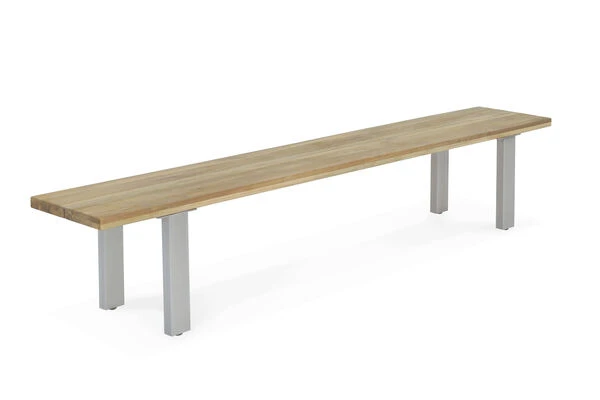 OUTFLEXX Bank, Natur, Edelstahl & Recycled FSC-Teak, 240x40x45cm, Baumkante 3 OUTFLEXX Bank, Natur, Edelstahl & Recycled FSC-Teak, 240x40x45cm, Baumkante
