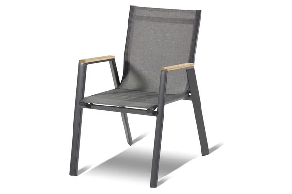 HARTMAN Sondermodell Xanadu / Aruba Set, Xerix/anthrazit, Alu/Glaskeramik, 6 Stapelsessel, 2 Multipos, 220/280x100cm 6 HARTMAN Sondermodell Xanadu / Aruba Set, Xerix/anthrazit, Alu/Glaskeramik, 6 Stapelsessel, 2 Multipos, 220/280x100cm – Bild 4