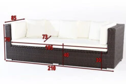 OUTFLEXX 3-Sitzer Sofa, Braun, Polyrattan,210x85x70cm, Inkl. Polster + Wasserfeste Kissenbox 9 OUTFLEXX 3-Sitzer Sofa, Braun, Polyrattan,210x85x70cm, Inkl. Polster + Wasserfeste Kissenbox -Gartenmoebel Verkaufs-Shop 4 2393 1 BOX.jpg