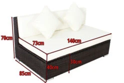 OUTFLEXX 2-Sitzer Mittelelement, Braun, Polyrattan, 140x85x70cm, Inkl. Polster, Wasserfeste Kissenbox 9 OUTFLEXX 2-Sitzer Mittelelement, Braun, Polyrattan, 140x85x70cm, Inkl. Polster, Wasserfeste Kissenbox -Gartenmoebel Verkaufs-Shop 4 2393 16 BOX.jpg