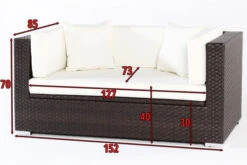 OUTFLEXX 2-Sitzer Sofa, Braun, Polyrattan, 152x85x70cm, Inkl. Polster, Wasserfeste Kissenbox 9 OUTFLEXX 2-Sitzer Sofa, Braun, Polyrattan, 152x85x70cm, Inkl. Polster, Wasserfeste Kissenbox -Gartenmoebel Verkaufs-Shop 4 2393 2 BOX.jpg