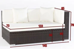 OUTFLEXX 2-Sitzer Ecksofa, Braun, Polyrattan, 145x85x70cm, Armlehne Li, Inkl. Kissen, Wasserfeste Kissenbox 9 OUTFLEXX 2-Sitzer Ecksofa, Braun, Polyrattan, 145x85x70cm, Armlehne Li, Inkl. Kissen, Wasserfeste Kissenbox -Gartenmoebel Verkaufs-Shop 4 2393 3 BOX.jpg