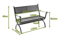 MBM Bank Romeo, Marone, Schmiedeeisen Verzinkt, Pulverbeschichtet, 2-Sitzer, 122x90x62 Cm -Gartenmoebel Verkaufs-Shop 5 10887.jpg