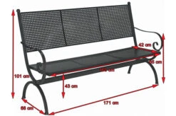 MBM Bank Romeo, Marone, Schmiedeeisen Verzinkt, Pulverbeschichtet, 3-Sitzer, 171x101x68 Cm 11 MBM Bank Romeo, Marone, Schmiedeeisen Verzinkt, Pulverbeschichtet, 3-Sitzer, 171x101x68 Cm -Gartenmoebel Verkaufs-Shop 5 10896.jpg