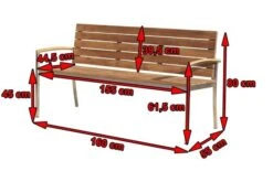 OUTFLEXX Gartenbank, FSC-Teakholz/Edelstahl, 3-Sitzer, 160x55x80cm -Gartenmoebel Verkaufs-Shop 5 13536.jpg