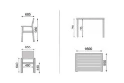 Kettler Granada Esstisch-Set, Silber/anthrazit, Teaktisch 160x95cm, 6 Stapelsessel, FSC-zertifiziert -Gartenmoebel Verkaufs-Shop 5 13708.jpg