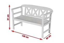 VILLANA Gartenbank, Weiß, Akazienholz, 128 X 54 X 81 Cm, 2 Personen -Gartenmoebel Verkaufs-Shop 5 13853.jpg