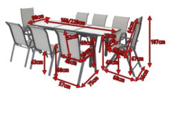 VILLANA Sitzgruppe, Anthrazit/grau, Alu/Textil, Tisch 160/220 Cm, 6 Stapelstühle, 2 Hochlehner 21 VILLANA Sitzgruppe, Anthrazit/grau, Alu/Textil, Tisch 160/220 Cm, 6 Stapelstühle, 2 Hochlehner -Gartenmoebel Verkaufs-Shop 5 13893.jpg