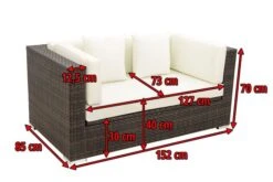 OUTFLEXX 2-Sitzer Sofa, Braun Marmoriert, Polyrattan, 152 X 85 X 70 Cm, Wasserfeste Kissenbox 17 OUTFLEXX 2-Sitzer Sofa, Braun Marmoriert, Polyrattan, 152 X 85 X 70 Cm, Wasserfeste Kissenbox -Gartenmoebel Verkaufs-Shop 5 15734 2 BOX.jpg
