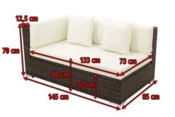 OUTFLEXX 2-Sitzer Ecksofa, Braun Marmoriert, Polyrattan, 145 X 85 X 70 Cm, Wasserfeste Kissenbox, Armlehne Re. 17 OUTFLEXX 2-Sitzer Ecksofa, Braun Marmoriert, Polyrattan, 145 X 85 X 70 Cm, Wasserfeste Kissenbox, Armlehne Re. -Gartenmoebel Verkaufs-Shop 5 15734 4 BOX.jpg