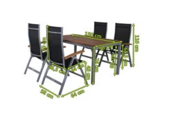 VILLANA Esstischgarnitur, Silber/schwarz, Alu / FSC-Akazienholz, Gartentisch 150 X 90 Cm, 4 Multipositionssessel 15 VILLANA Esstischgarnitur, Silber/schwarz, Alu / FSC-Akazienholz, Gartentisch 150 X 90 Cm, 4 Multipositionssessel -Gartenmoebel Verkaufs-Shop 5 16469.jpg