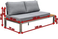 OUTFLEXX 2-Sitzer Sofa, Silber/grau, Edelstahl/FSC-Teakholz/Textil, 168 X 79 X 64 Cm 12 OUTFLEXX 2-Sitzer Sofa, Silber/grau, Edelstahl/FSC-Teakholz/Textil, 168 X 79 X 64 Cm -Gartenmoebel Verkaufs-Shop 5 18294.jpg