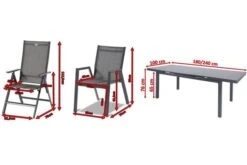 HARTMAN Aruba Esstischgarnitur, Xerix, Alu/Textilene, Tisch 180/240x100cm, 6 Stapel-, 2 Multipositionssessel 18 HARTMAN Aruba Esstischgarnitur, Xerix, Alu/Textilene, Tisch 180/240x100cm, 6 Stapel-, 2 Multipositionssessel -Gartenmoebel Verkaufs-Shop 5 19348.jpg