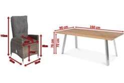 OUTFLEXX Esstischgarnitur, Edelstahl/recyceltes FSC-Teak, Tisch 160x90 Cm, 6 Hochlehner- Diningsessel, A-Gestell 23 OUTFLEXX Esstischgarnitur, Edelstahl/recyceltes FSC-Teak, Tisch 160x90 Cm, 6 Hochlehner- Diningsessel, A-Gestell -Gartenmoebel Verkaufs-Shop 5 19375.jpg