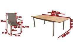STERN Cardiff Esstischgruppe, Silber/taupe, Edelstahl/FSC-Teak, Tisch 200/300 X 100 Cm, 6 Stapelsessel 12 STERN Cardiff Esstischgruppe, Silber/taupe, Edelstahl/FSC-Teak, Tisch 200/300 X 100 Cm, 6 Stapelsessel -Gartenmoebel Verkaufs-Shop 5 19690.jpg