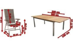 STERN Cardiff Esstischgruppe, Silber/taupe, Edelstahl/FSC-Teak, Tisch 200/300 X 100 Cm, 6 Multipositionssessel -Gartenmoebel Verkaufs-Shop 5 19691.jpg