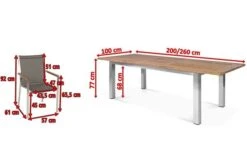 STERN Cardiff Esstischgruppe, Silber/taupe, Edelstahl/Teak, Tisch 200/260 X 100 Cm, 6 Stapelsessel 15 STERN Cardiff Esstischgruppe, Silber/taupe, Edelstahl/Teak, Tisch 200/260 X 100 Cm, 6 Stapelsessel -Gartenmoebel Verkaufs-Shop 5 19704.jpg