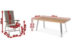 STERN Cardiff Esstischgruppe, Silber/taupe, Edelstahl/Teak, Tisch A-Gestell 220 X 100 Cm, 6 Multipositionssessel 13 STERN Cardiff Esstischgruppe, Silber/taupe, Edelstahl/Teak, Tisch A-Gestell 220 X 100 Cm, 6 Multipositionssessel -Gartenmoebel Verkaufs-Shop 5 19716.jpg