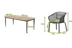 OUTFLEXX Oscar Esstischgarnitur, Anthrazit, Alu/FSC-Teak/Rope, Tisch 214x100 Cm, 8 Stühle , Tischplatte AusTeak 13 OUTFLEXX Oscar Esstischgarnitur, Anthrazit, Alu/FSC-Teak/Rope, Tisch 214x100 Cm, 8 Stühle , Tischplatte AusTeak -Gartenmoebel Verkaufs-Shop 5 20127.jpg