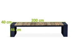 OUTFLEXX Kona Bank, Dark Grey/natur, Alu/recycled FSC®-Teak, 200x40x45cm, Rustikal Gebürstet, U-Gestell -Gartenmoebel Verkaufs-Shop 5 20329.jpg