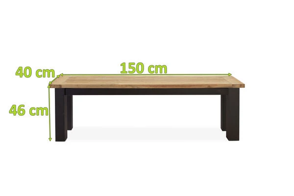 OUTFLEXX Oxford Bank, Dark Grey/natur, Alu/recycled FSC®-Teak, 150x40x45cm, Rustikal Gebürstet 7 OUTFLEXX Oxford Bank, Dark Grey/natur, Alu/recycled FSC®-Teak, 150x40x45cm, Rustikal Gebürstet – Bild 5