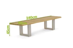 OUTFLEXX Bank, Natur, Edelstahl & Recycled FSC-Teak, 240x40x45cm, Baumkante 14 OUTFLEXX Bank, Natur, Edelstahl & Recycled FSC-Teak, 240x40x45cm, Baumkante -Gartenmoebel Verkaufs-Shop 5 20358.jpg