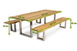 OUTFLEXX Esstischgarnitur, Silber/natur, Edelstahl & Recycled FSC-Teak, Esstisch 200x100cm, 2xBank 200x40cm, Baumkante 14 OUTFLEXX Esstischgarnitur, Silber/natur, Edelstahl & Recycled FSC-Teak, Esstisch 200x100cm, 2xBank 200x40cm, Baumkante -Gartenmoebel Verkaufs-Shop 5 20618.jpg