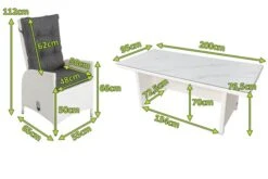 OUTFLEXX Dining Set, Weiß, Polyrattan, Tisch 200x95cm, Spraystone 6mm, 6 Dining Sessel Verstellbar 26 OUTFLEXX Dining Set, Weiß, Polyrattan, Tisch 200x95cm, Spraystone 6mm, 6 Dining Sessel Verstellbar -Gartenmoebel Verkaufs-Shop 5 20672.jpg