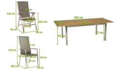 STERN Cardiff Esstischgarnitur, Silber/taupe, Edelstahl/Textilen/FSC-Teakholz, 162/220 X 90 Cm, 4 Stapel-, 2 Multipos, Butterfly-Auszug -Gartenmoebel Verkaufs-Shop 5 22461.jpg