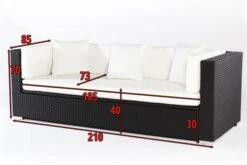OUTFLEXX Dreisitzer-Sofa, Schwarz, Polyrattan, 210x85x70cm, Inkl. Polster + Wasserfeste Kissenbox -Gartenmoebel Verkaufs-Shop 5 2392 1 BOX.jpg