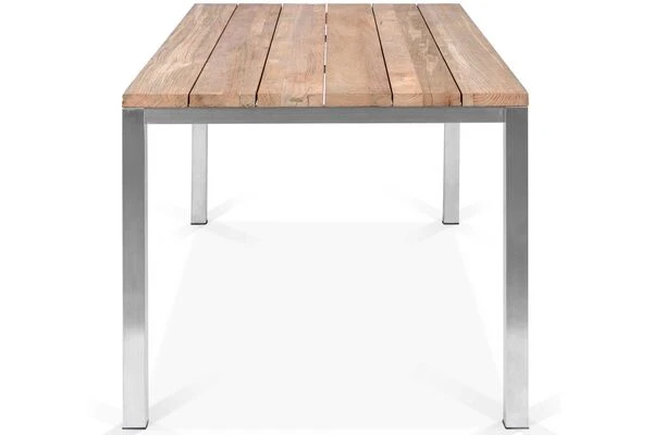 OUTFLEXX Esstischgarnitur, Edelstahl / FSC-Teak, Tisch 180 X 90 Cm, 6 Multipositionssessel, Silber 8 OUTFLEXX Esstischgarnitur, Edelstahl / FSC-Teak, Tisch 180 X 90 Cm, 6 Multipositionssessel, Silber – Bild 6