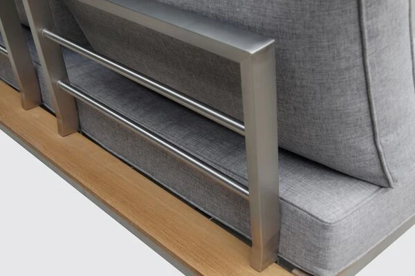 OUTFLEXX 2-Sitzer Sofa, Silber/grau, Edelstahl/FSC-Teakholz/Textil, 168 X 79 X 64 Cm 8 OUTFLEXX 2-Sitzer Sofa, Silber/grau, Edelstahl/FSC-Teakholz/Textil, 168 X 79 X 64 Cm – Bild 6