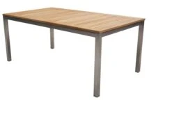 OUTFLEXX Esstischgarnitur, Silber/schwarz, Edelstahl/FSC-Teak, Ausziehtisch 200-300 X 100 Cm, 6 Freischwinger -Gartenmoebel Verkaufs-Shop 6 18866.jpg