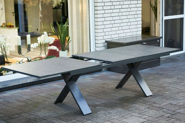 HARTMAN Sondermodell Xanadu/Da Vinci Sitzgruppe, Xerix/anthrazit, Alu/Glaskeramik, 6 Multipos, 220/280x100cm 8 HARTMAN Sondermodell Xanadu/Da Vinci Sitzgruppe, Xerix/anthrazit, Alu/Glaskeramik, 6 Multipos, 220/280x100cm – Bild 6