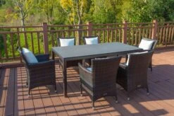 OUTFLEXX Dining Set, Braun Marmoriert, Polyrattan, Tisch 180x100cm, Spraystone, 6mm, 6 Sessel -Gartenmoebel Verkaufs-Shop 6 21232.jpg