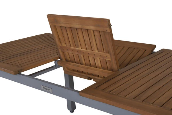 VILLANA Esstischgarnitur, Silber/schwarz, Alu / FSC-Akazienholz, Ausziehtisch 150/200 Cm, 4 Stapelsessel, 2 Hochlehner 12 VILLANA Esstischgarnitur, Silber/schwarz, Alu / FSC-Akazienholz, Ausziehtisch 150/200 Cm, 4 Stapelsessel, 2 Hochlehner – Bild 10